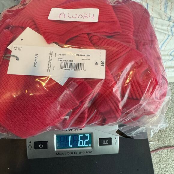 Liz Claiborne Women’s 5X Open Front Cardigan Sweater Red NWT Cabaret Rayon Blend - Picture 8 of 8